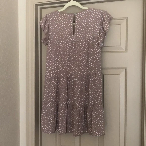 Cute Speckled Neutral Pink Lily Minidress - Picture 2 of 3